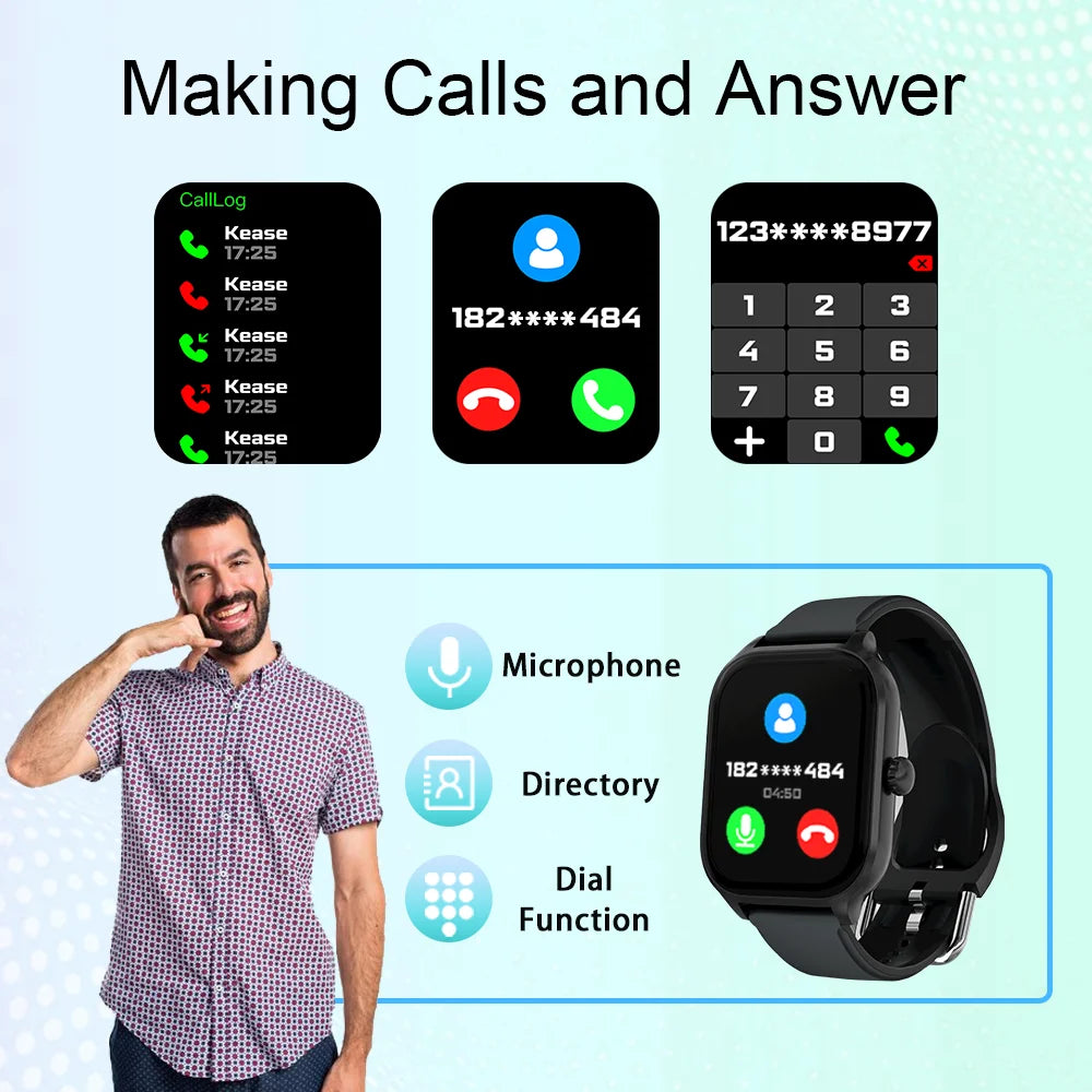 H9 and H6 Smartwatch Dial to Answer Calls Calorie Tracking Heart Rate Blood Oxygen Monitoring Bluetooth Smart Watch